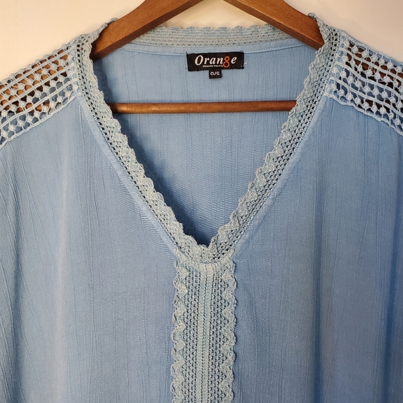 Orange Village Butterfly Lace Poncho – One Size – Denim Blue - Picture 2 of 9